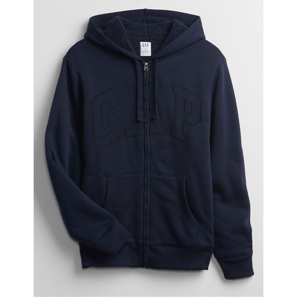 GAP Factory Men’s Sherpa-Lined Logo Hoodie